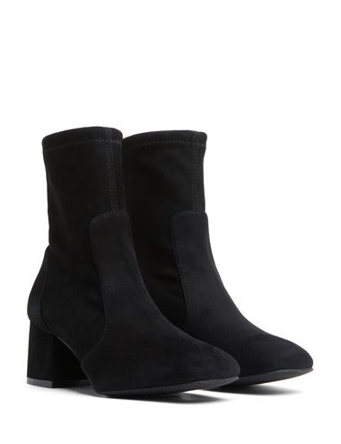 Women Black Faux Suede Platform Chunky Heel Ankle Boots, 58% OFF