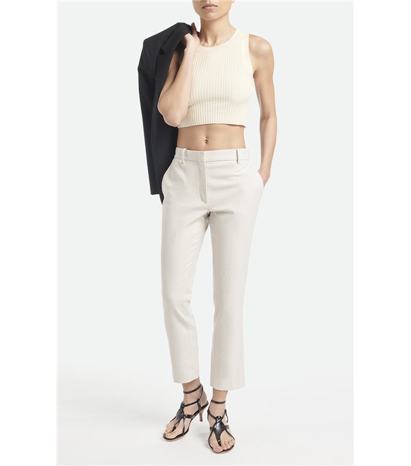 MOUSTIQUE - Linen trousers - ecru