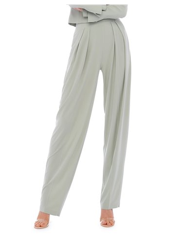 Tapered pleated pants - light green
