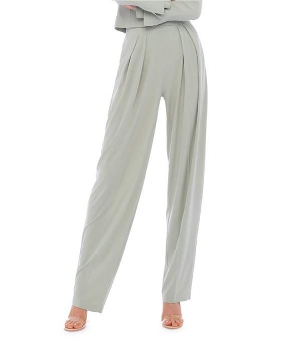 Tapered pleated pants - light green Tapered pleated pants - light green