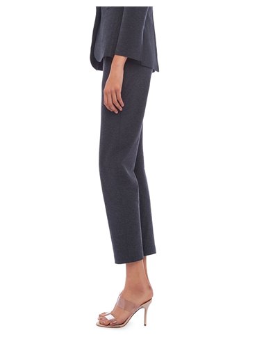 Straight cotton trousers - anthracite