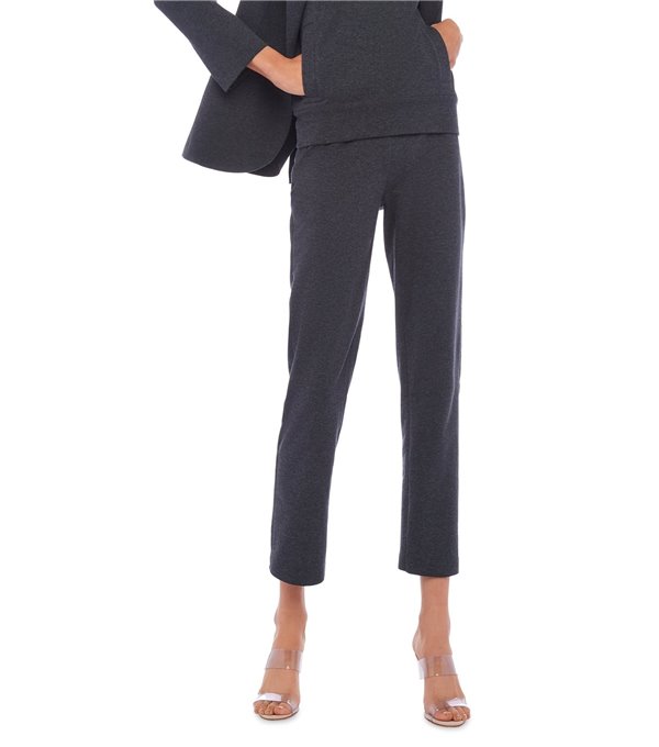 Straight cotton trousers - anthracite