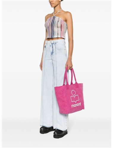 SMALL YENKY - Bolso tote logo - rosa