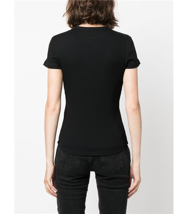 TAOMI - Camiseta canalé - negro
