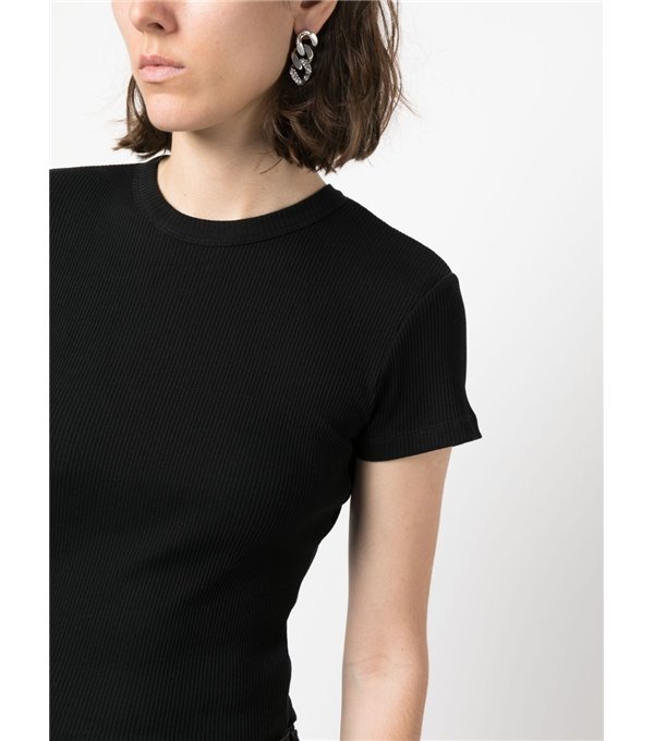 TAOMI - Camiseta canalé - negro