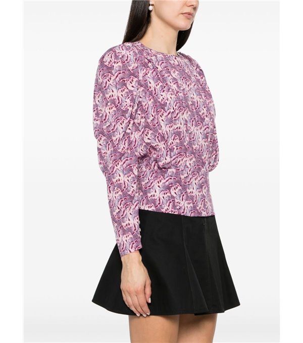 ZARGA - Printed silk top - pink