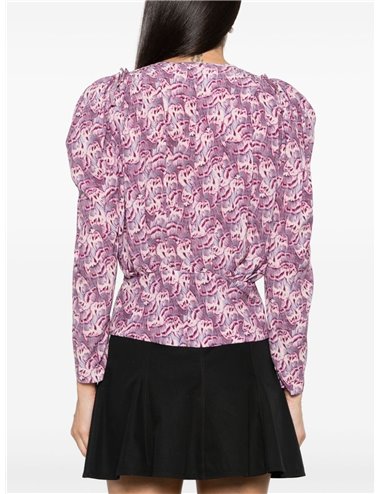 ZARGA - Printed silk top - pink