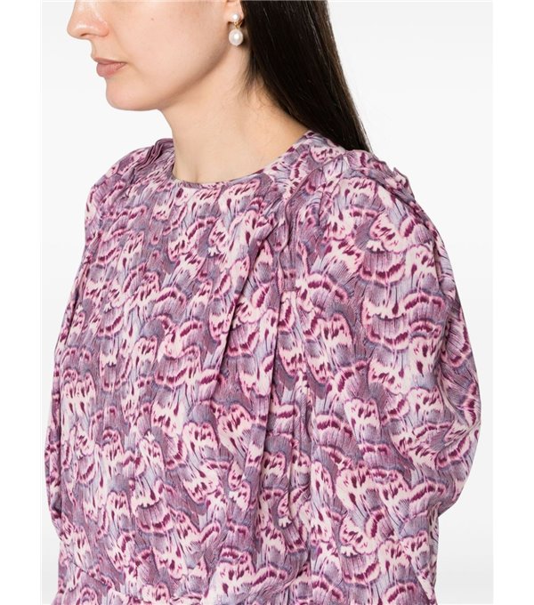 ZARGA - Printed silk top - pink