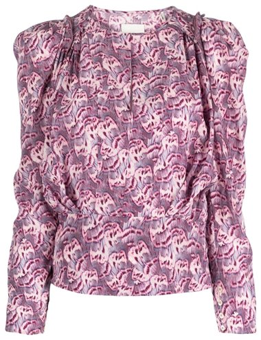 ZARGA - Printed silk top - pink