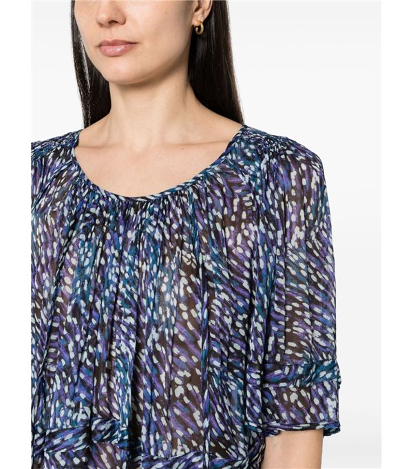 ROXINI - Top georgette estampado - azul