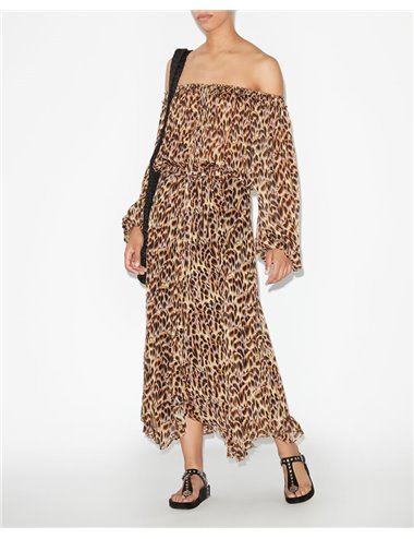 VESTIDO LARGO ESTAMPADO ANIMAL  Animal print dresses, Leopard print maxi  dress, Leopard print dress