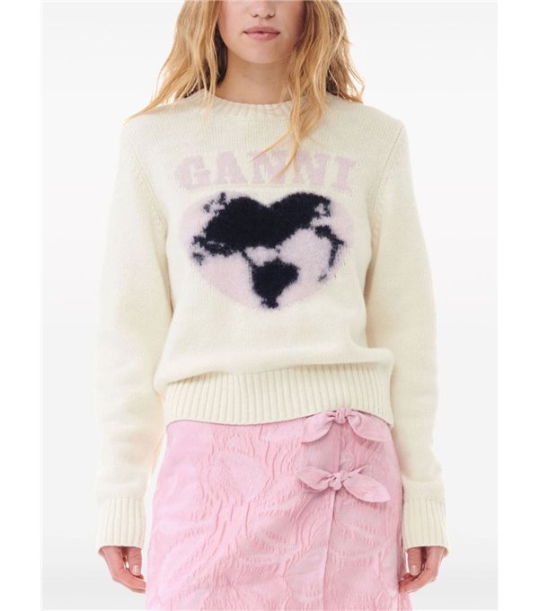 Heart logo sweater - ecru