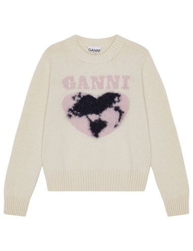 Heart logo sweater - ecru