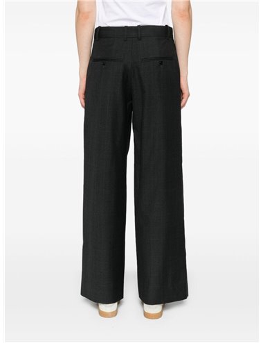 ROMINA - Wide check trousers - anthracite