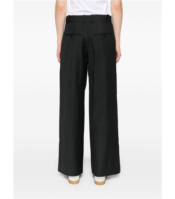 ROMINA - Wide check trousers - anthracite