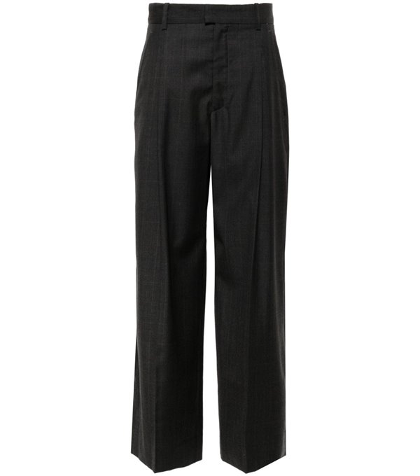 ROMINA - Wide check trousers - anthracite