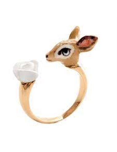 Deer and flower ring