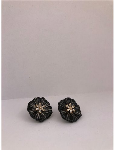 Pendientes flor negra