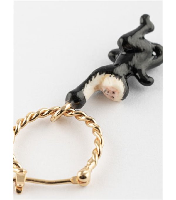 Gold earring - monkey