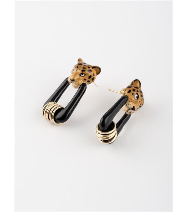 Pendientes leopardo negro