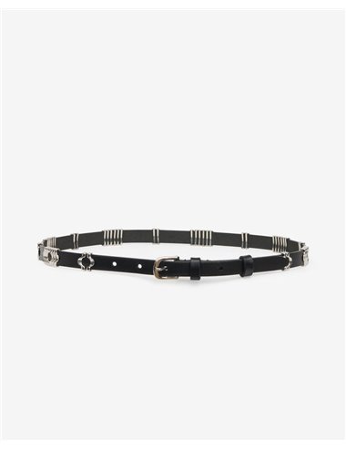 ODENA - Slim belt with appliqués - black