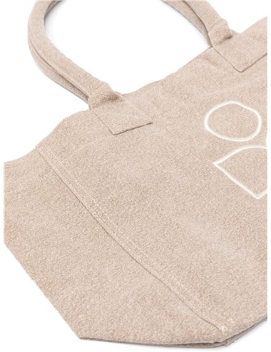 YENKY ZIPPED - Bolso tote logo cremallera - beige