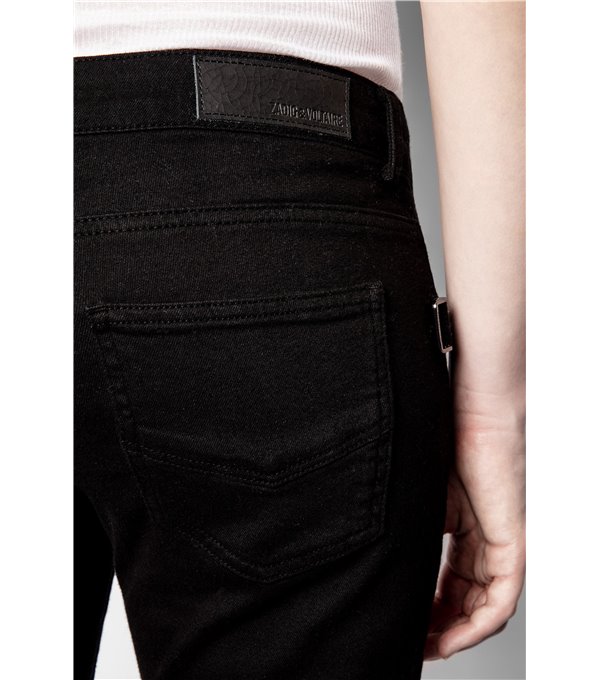 AVA - Zip fly jeans - black