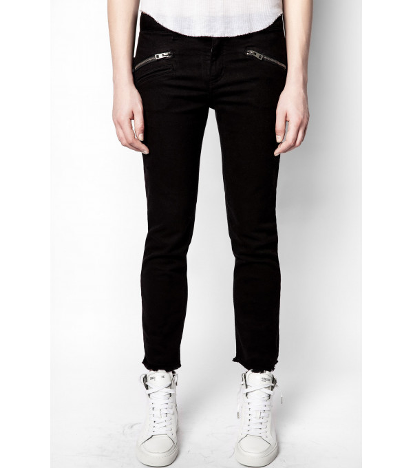 AVA - Zip fly jeans - black