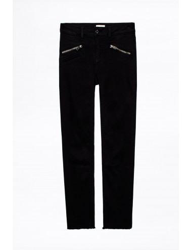 AVA - Zip fly jeans - black