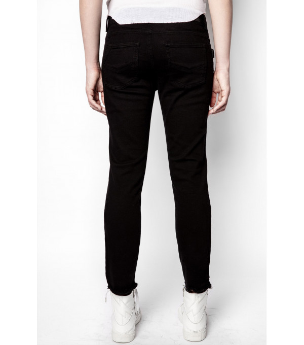 AVA - Zip fly jeans - black