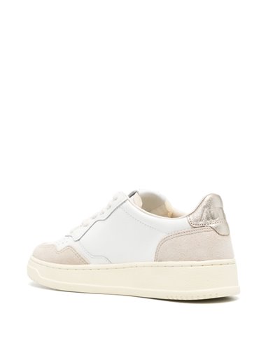 MEDALIST - Leather and suede sneaker - gold heel