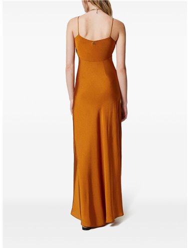 Satin maxi dress - mustard