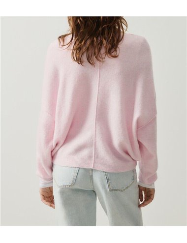 Square neck jumper - pink