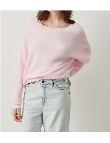 Square neck jumper - pink