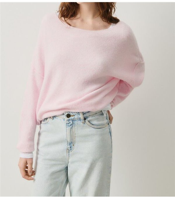 Square neck jumper - pink