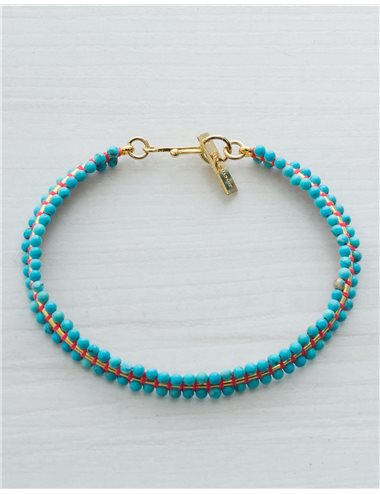 c/ Pulsera bolitas colores - turquesa