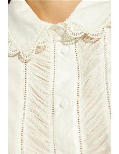 SAMIRA - Embroidered poplin shirt