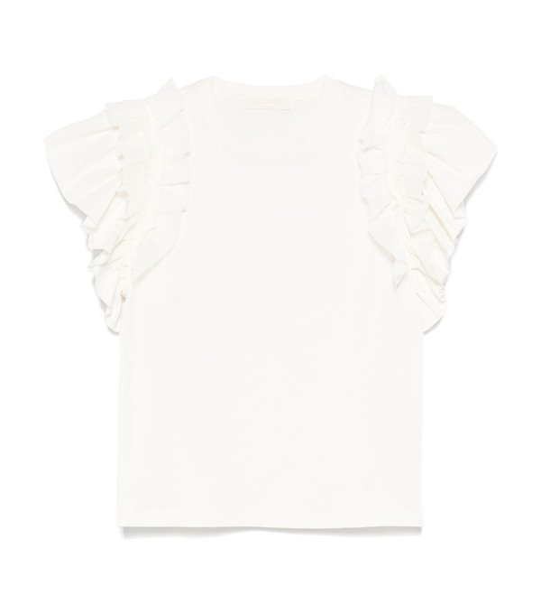 LEIA - Ruffle T-shirt - ecru