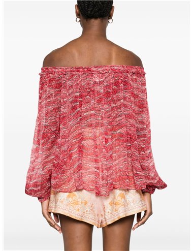 VUTTI - Printed georgette top - red