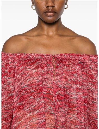 VUTTI - Printed georgette top - red