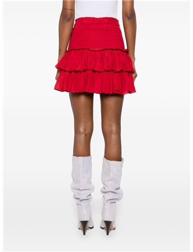 NAOMI - Ruffle skirt - red