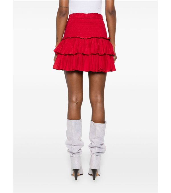 NAOMI - Ruffle skirt - red