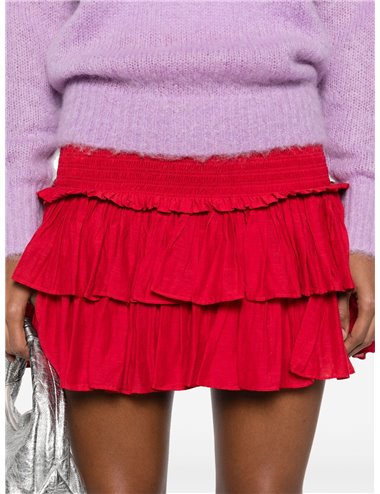 NAOMI - Ruffle skirt - red