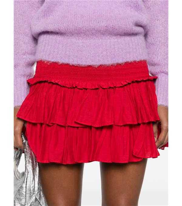 NAOMI - Ruffle skirt - red