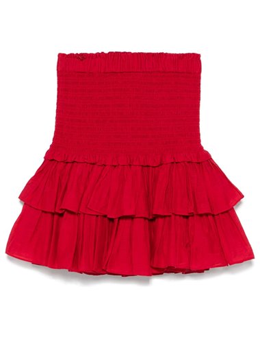 NAOMI - Ruffle skirt - red