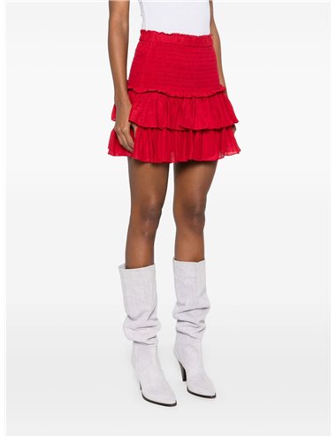 NAOMI - Ruffle skirt - red