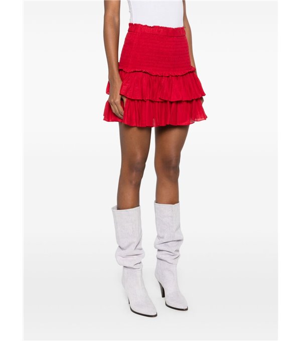 NAOMI - Ruffle skirt - red