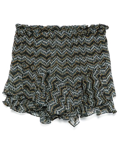 SORNEL - Printed georgette shorts - black