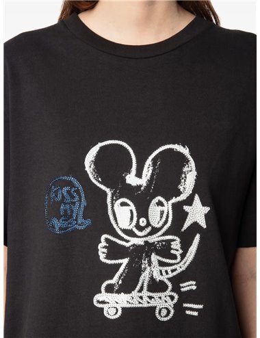 EDWIN-Camiseta mouse strass