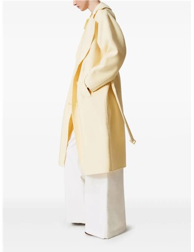 Double-sided coat with belt - yellow